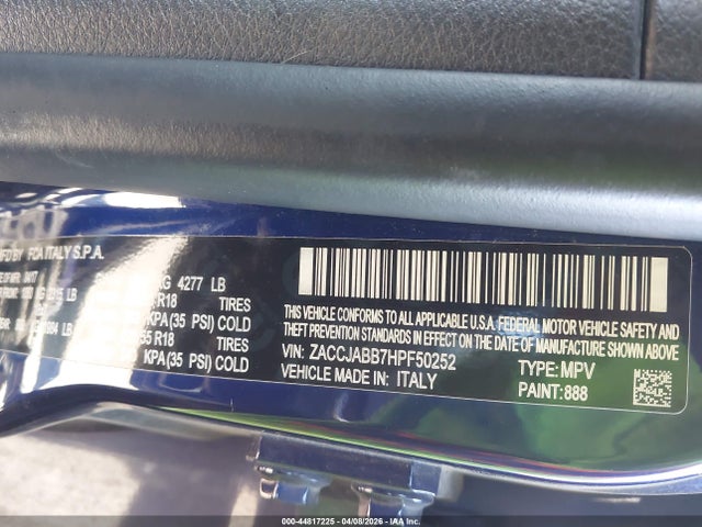 Aukcja sprzedaży 2017 Jeep Renegade Latitude Fwd, vin: ZACCJABB7HPF50252, numer aukcji: 44817225