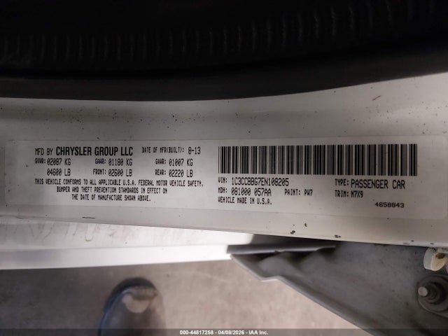 Продажа на аукционе авто 2014 Chrysler 200 Touring, vin: 1C3CCBBG7EN108205, номер лота: 44817258