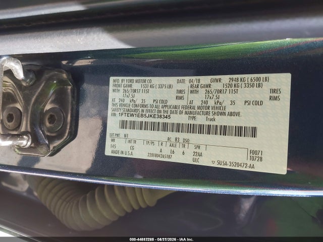 1FTEW1EB5JKE38345 Ford F-150 Xl/xlt