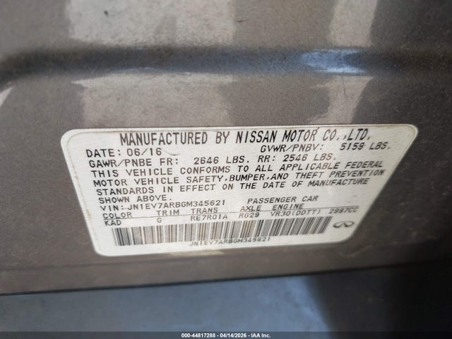 2016 INFINITI Q50 JN1EV7AR8GM345621 Photo 8