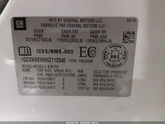 1GCVKNEH6HZ112546 Chevrolet Silverado 1500 Wt
