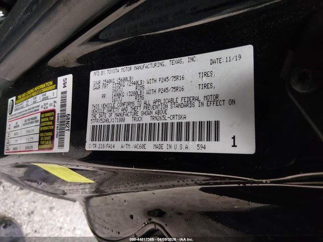 Продажа на аукционе авто 2020 Toyota Tacoma Sr, vin: 5TFRX5GN0LX171800, номер лота: 44817365