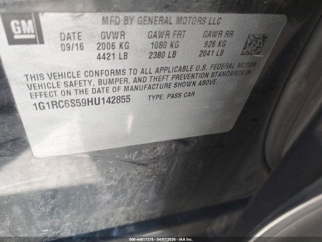 2017 CHEVROLET VOLT 1G1RC6S59HU142855 Photo 8