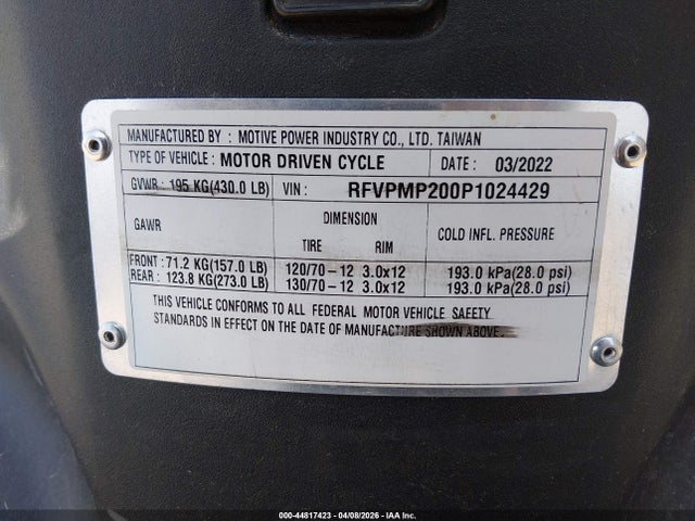 Aukcja sprzedaży 2023 Genuine Scooter Co. Roughhouse 50, vin: RFVPMP200P1024429, numer aukcji: 44817423