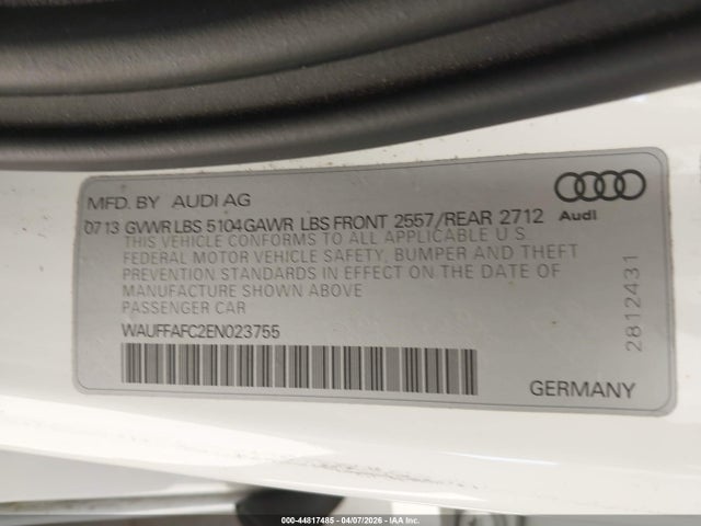 Aukcja sprzedaży 2014 Audi A6 2.0t Premium, vin: WAUFFAFC2EN023755, numer aukcji: 44817485