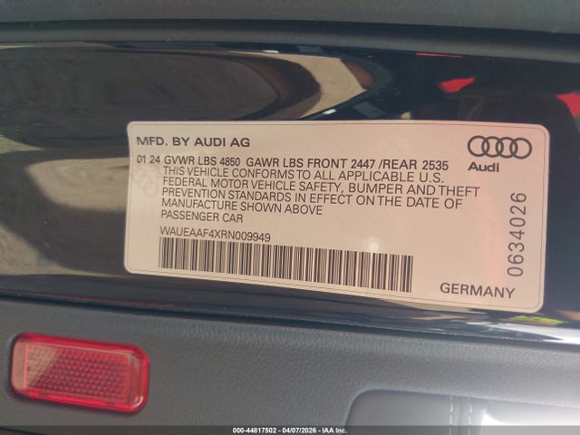 2024 AUDI A4 WAUEAAF4XRN009949 Photo 8