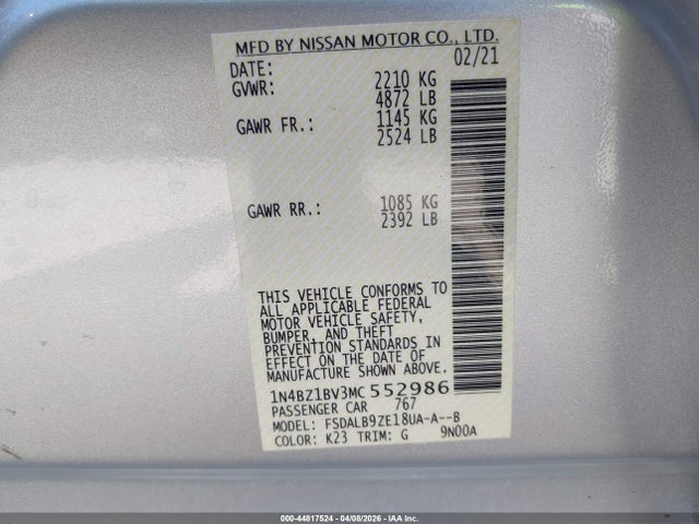 Nissan Leaf S Plus 62 Kwh 2021 1N4BZ1BV3MC552986 Image 9