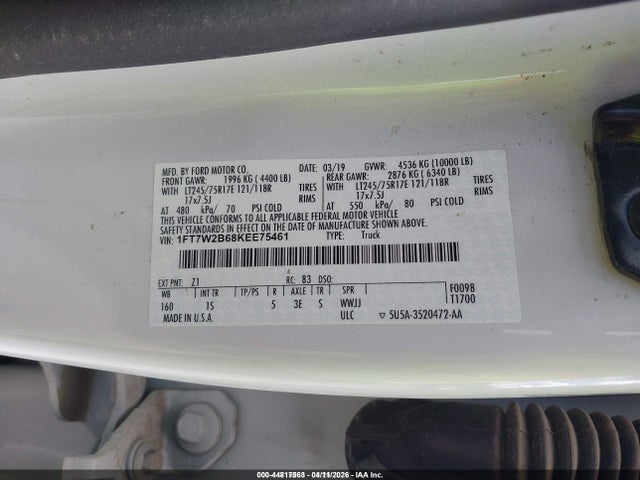 Ford F-250 Xl 2019 1FT7W2B68KEE75461 Image 9