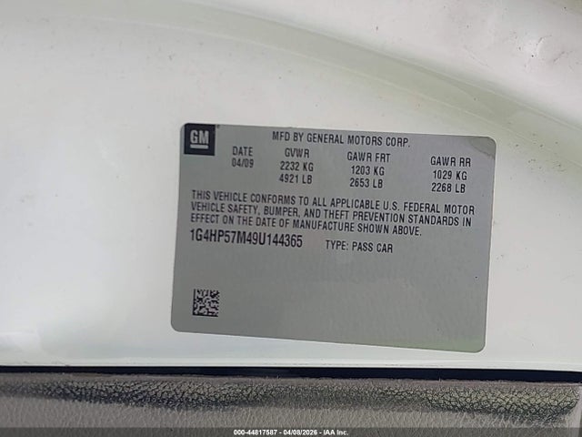 Aukcja sprzedaży 2009 Buick Lucerne Cx, vin: 1G4HP57M49U144365, numer aukcji: 44817587