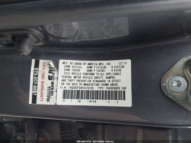 1HGCR2F58FA125236 Honda Accord Sport
