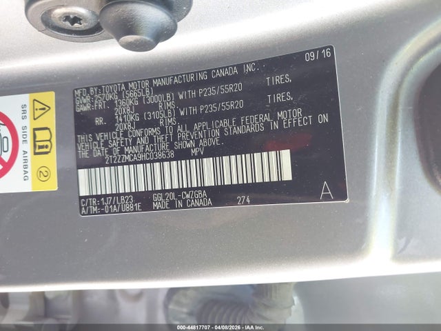 Продажа на аукционе авто 2017 Lexus Rx 350, vin: 2T2ZZMCA9HC038638, номер лота: 44817707