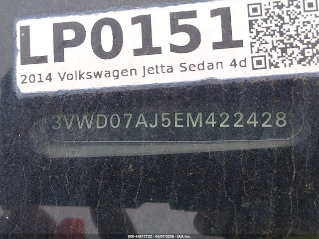 3VWD07AJ5EM422428 Volkswagen Jetta 1.8t Se