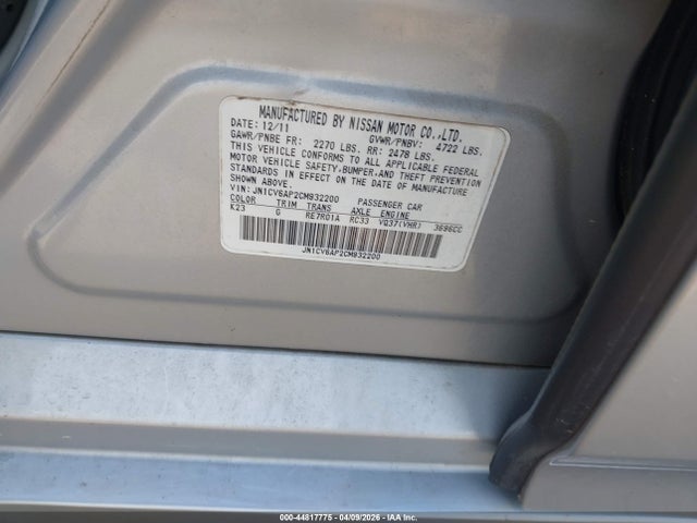 44817775 :رقم المزاد ، JN1CV6AP2CM932200 vin ، 2012 Infiniti G37 Journey مزاد بيع