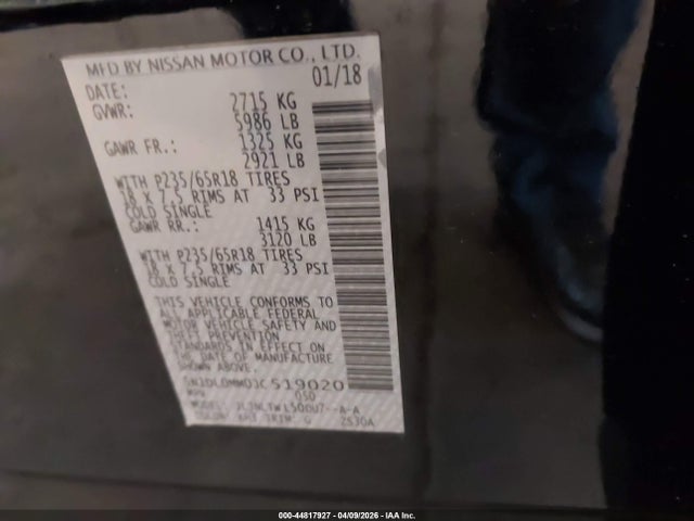 5N1DL0MM0JC519020 Infiniti QX60