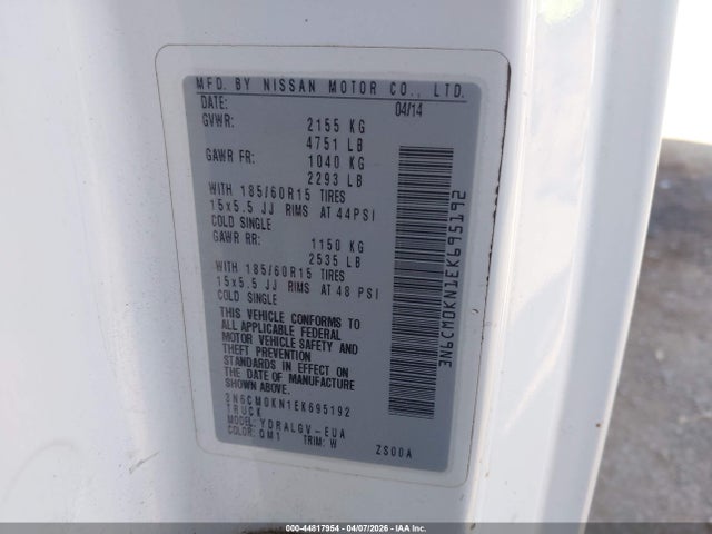 Nissan NV200 SV 2014 3N6CM0KN1EK695192 Image 9