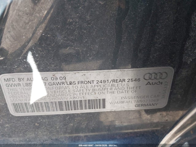 Продажа на аукционе авто 2010 Audi A4 2.0t Premium, vin: WAUBFAFL7AN021069, номер лота: 44818067