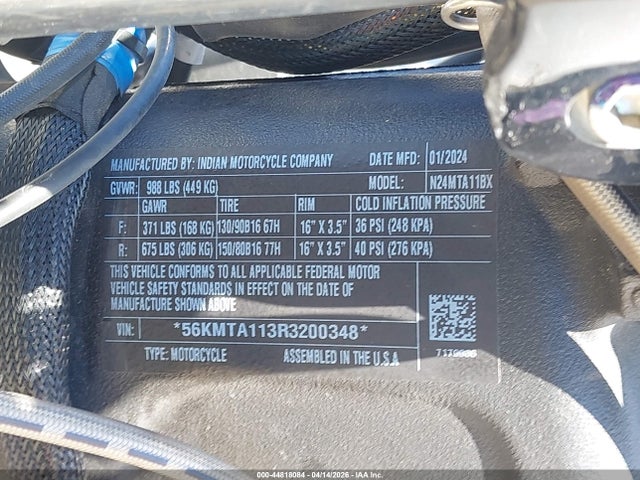 2024 INDIAN MOTORCYCLE CO. SCOUT 56KMTA113R3200348 Photo 9