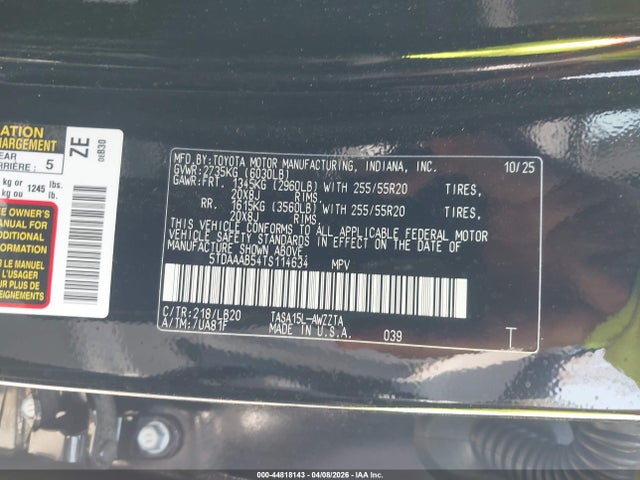 Toyota Grand Highlander Platinum 2026 5TDAAAB54TS114634 Image 9