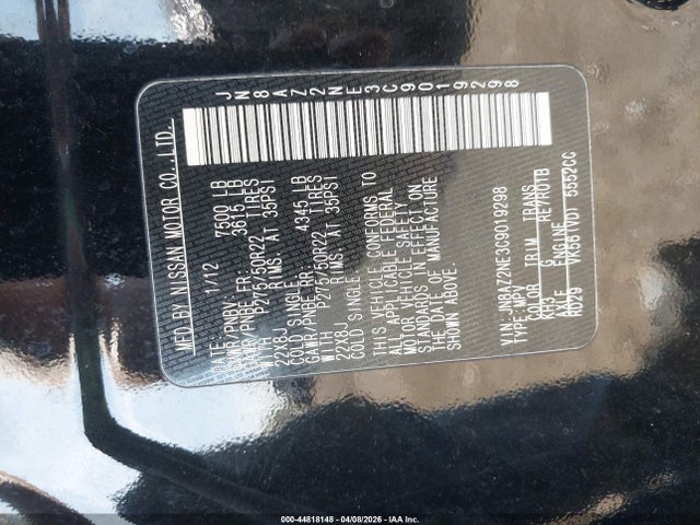 Продаж на аукціоні авто 2012 Infiniti Qx56, vin: JN8AZ2NE3C9019298, номер лоту: 44818148
