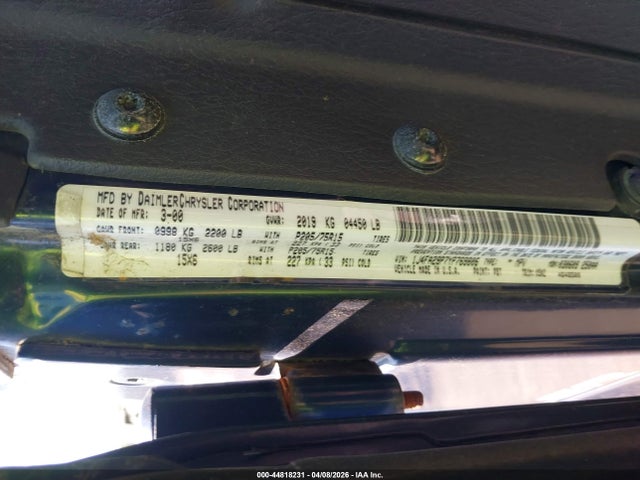 2000 JEEP WRANGLER 1J4FA29P7YP769806 Photo 8