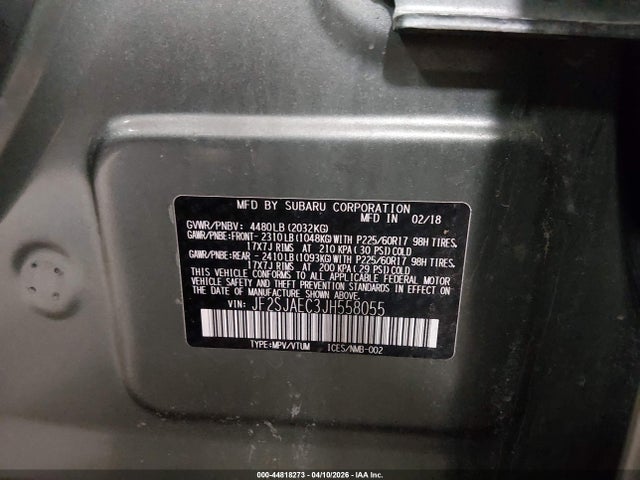 Aukcja sprzedaży 2018 Subaru Forester 2.5i Premium, vin: JF2SJAEC3JH558055, numer aukcji: 44818273