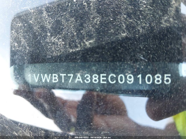 44818332 :رقم المزاد ، 1VWBT7A38EC091085 vin ، 2014 Volkswagen Passat 1.8t Se مزاد بيع