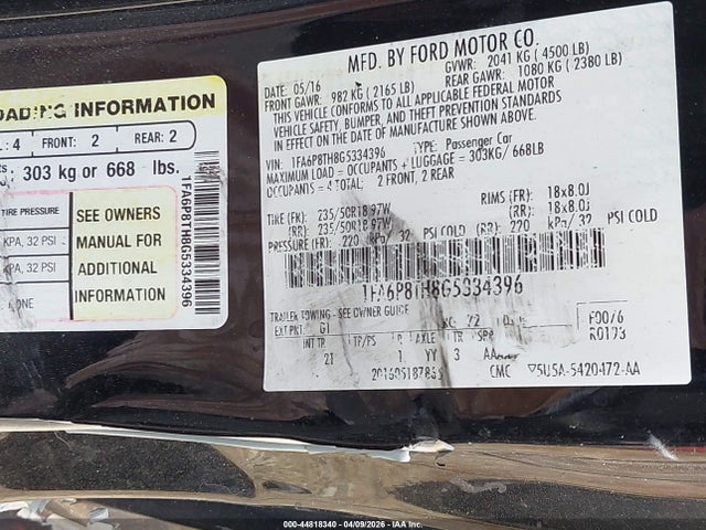 Ford Mustang Ecoboost 2016 1FA6P8TH8G5334396 Image 9