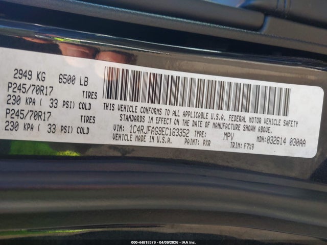 44818379 :رقم المزاد ، 1C4RJFAG9EC163352 vin ، 2014 Jeep Grand Cherokee Laredo مزاد بيع