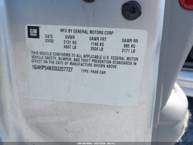 Продажа на аукционе авто 2002 Buick Lesabre Custom, vin: 1G4HP54K62U257727, номер лота: 44818403
