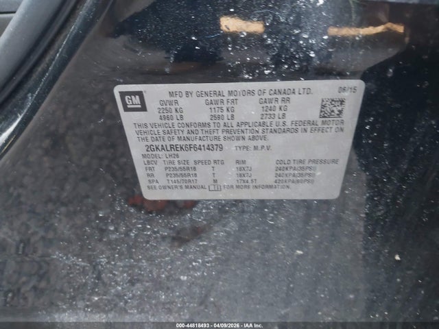Продаж на аукціоні авто 2015 Gmc Terrain Sle-2, vin: 2GKALREK6F6414379, номер лоту: 44818493