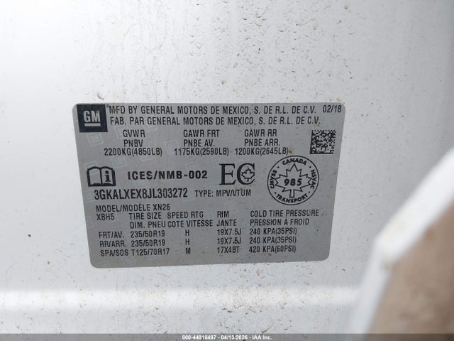 Aukcja sprzedaży 2018 Gmc Terrain Denali, vin: 3GKALXEX8JL303272, numer aukcji: 44818497