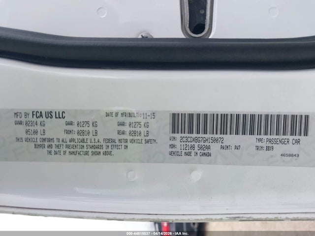 2016 Dodge Charger Se მანქანა იყიდება აუქციონზე, vin: 2C3CDXBG7GH150072, აუქციონის ნომერი: 44818537