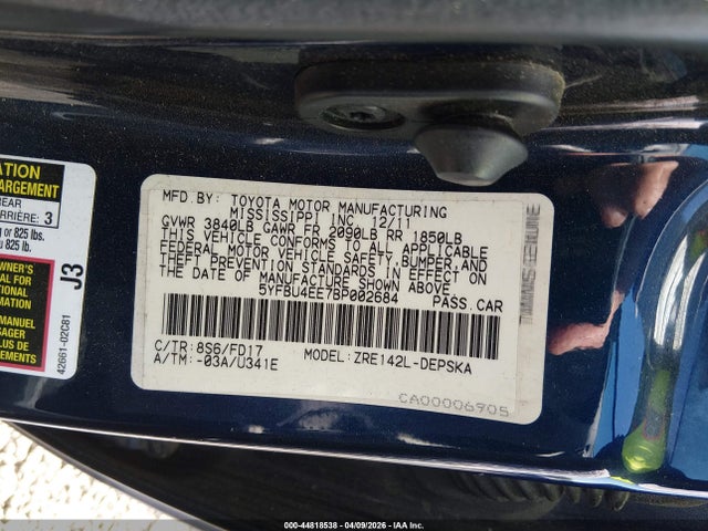 Auction sale of the 2011 Toyota Corolla S, vin: 5YFBU4EE7BP002684, lot number: 44818538