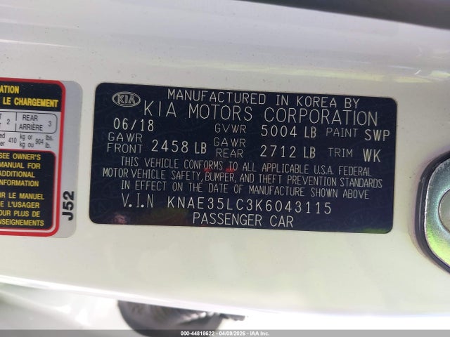 Продаж на аукціоні авто 2019 Kia Stinger Gt, vin: KNAE35LC3K6043115, номер лоту: 44818622
