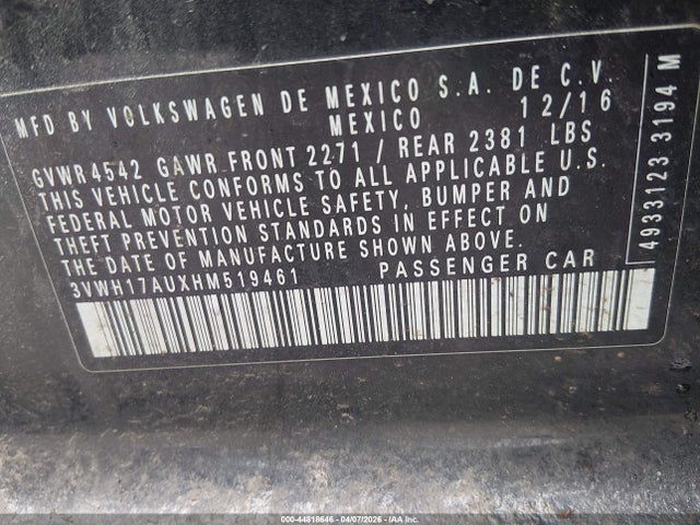 2017 VOLKSWAGEN GOLF ALLTRACK 3VWH17AUXHM519461 Photo 8