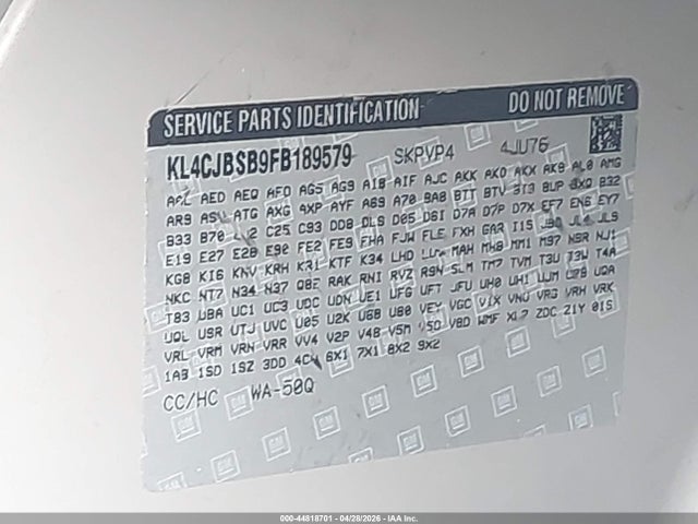 44818701 :رقم المزاد ، KL4CJBSB9FB189579 vin ، 2015 Buick Encore Convenience مزاد بيع