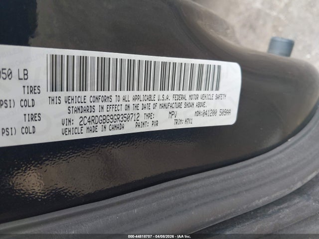 Продажа на аукционе авто 2016 Dodge Grand Caravan American Value Pkg, vin: 2C4RDGBG9GR350712, номер лота: 44818707