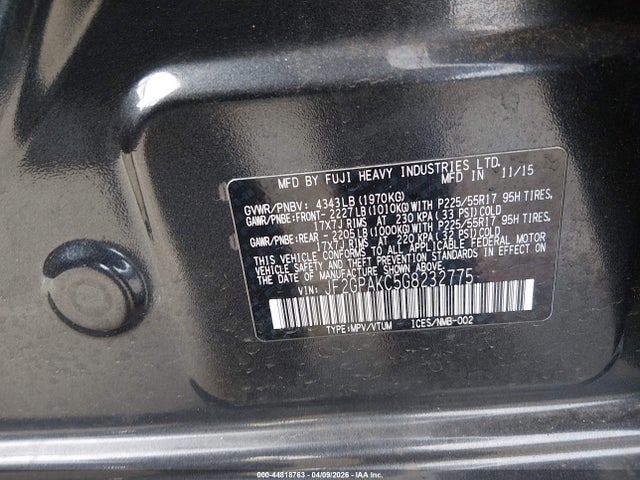 Продаж на аукціоні авто 2016 Subaru Crosstrek 2.0i Limited, vin: JF2GPAKC5G8232775, номер лоту: 44818763