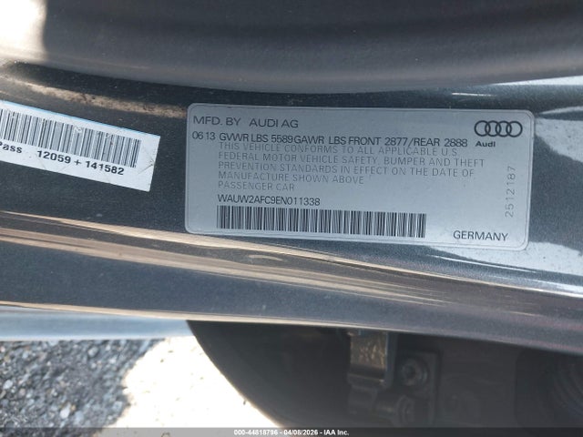 44818796 :رقم المزاد ، WAUW2AFC9EN011338 vin ، 2014 Audi S7 4.0t Prestige مزاد بيع