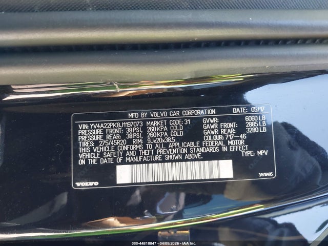 Auction sale of the 2018 Volvo Xc90 T6 Momentum, vin: YV4A22PK8J1197073, lot number: 44818847