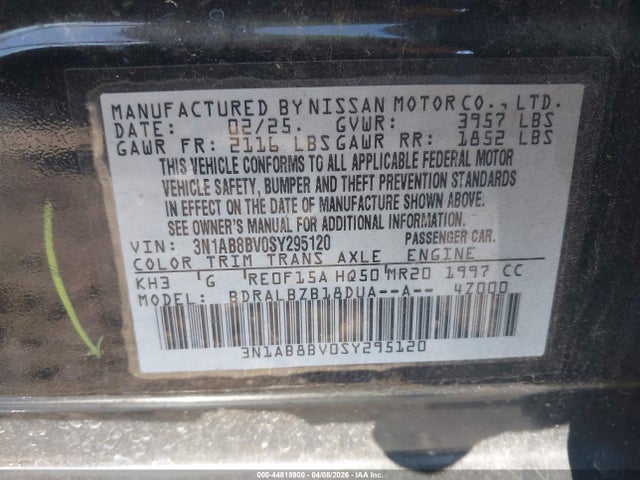 Nissan SENTRA S 2025 3N1AB8BV0SY295120 Image 9