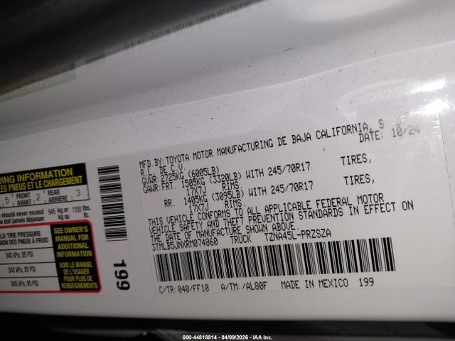 3TMLB5JNXRM074860 Toyota Tacoma Sr5 4wd