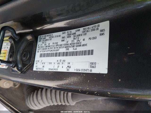 Aukcja sprzedaży 2016 Ford F-150 Xlt, vin: 1FTEW1CP7GKD53207, numer aukcji: 44818953