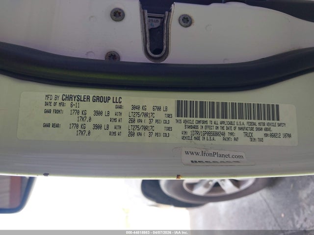 Продаж на аукціоні авто 2011 Ram Ram 1500 St, vin: 1D7RV1GP0BS680240, номер лоту: 44818983