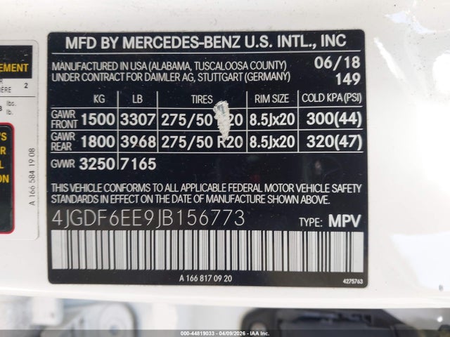 2018 MERCEDES-BENZ GLS 450 4JGDF6EE9JB156773 Photo 8