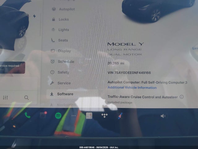 Продажа на аукционе авто 2022 Tesla Model Y Long Range Dual Motor All-wheel Drive, vin: 7SAYGDEE0NF449166, номер лота: 44819046