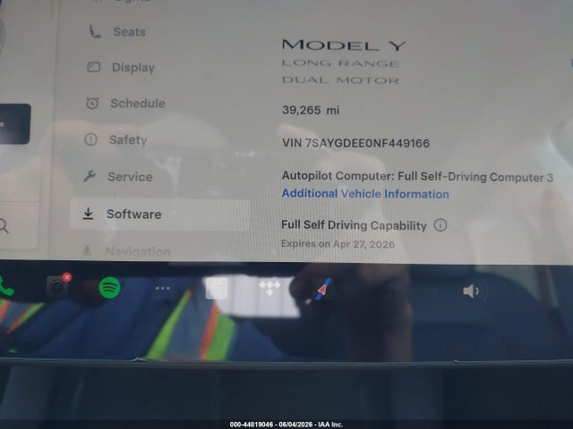 Продажа на аукционе авто 2022 Tesla Model Y Long Range Dual Motor All-wheel Drive, vin: 7SAYGDEE0NF449166, номер лота: 44819046