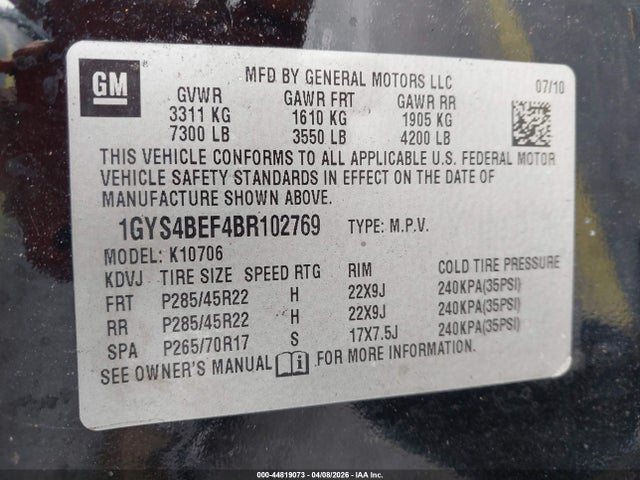 2011 CADILLAC ESCALADE 1GYS4BEF4BR102769 Photo 8