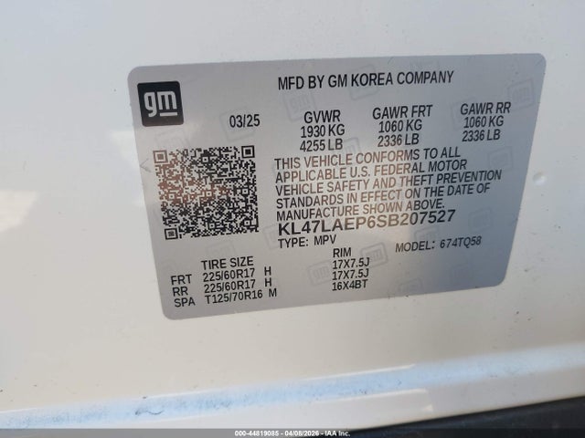 2025 Buick Envista Preferred Fwd მანქანა იყიდება აუქციონზე, vin: KL47LAEP6SB207527, აუქციონის ნომერი: 44819085