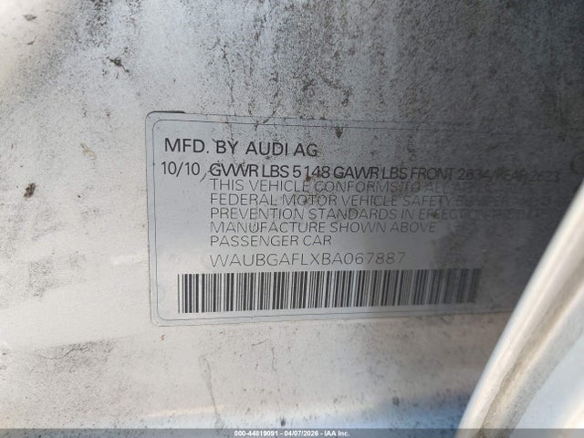 2011 AUDI S4 WAUBGAFLXBA067887 Photo 8